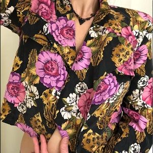 Vintage Floral Cropped Blazer! Size 4 Petite